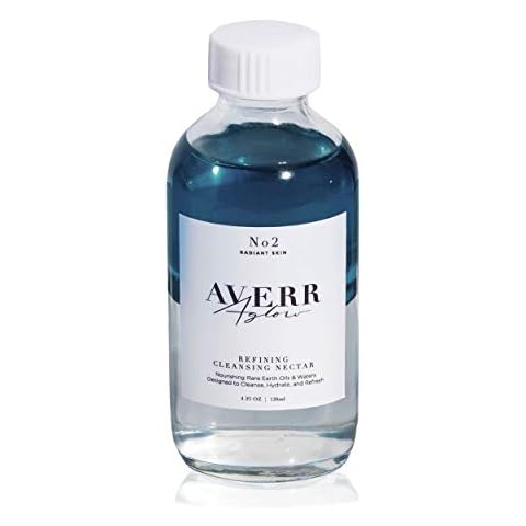 Averr Aglow Refining Cleansing Nectar, Rinseless Anti-Aging, Refresh Refine Face Skin Care, Natural Facial Cleanser, Gentle Make Up Remover, Repair Wrinkles, Fine Lines & Dark Spots Cover