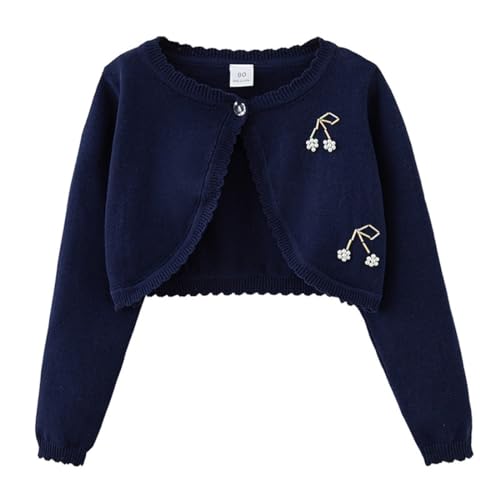 Kids Girls Cardigan Sweater Bolero Shrug Long Sleeve Button Closure Sweaters Dress Cover Up Tops