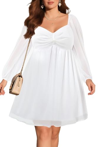 Pinup Fashion Plus Size Summer White Dresses Women...