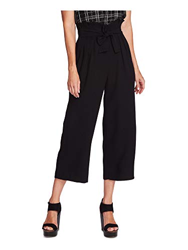 Vince Camuto Women's Matte Crepe Paperbag Waist Flare Leg Pant, Rich Black, 12