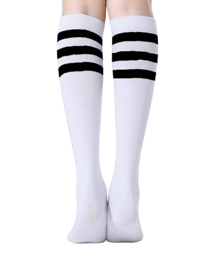 Women's Knee High Socks - Stripe Soft Cotton Thin Athletic Stocking Tube Socks3