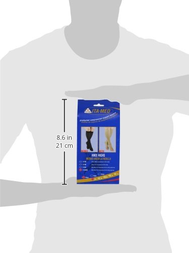 Image of ITA-MED I H-304(O)(2) S B Microfiber Knee Highs, Beige, Small