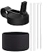 SPORTULA Straw Lid for Wide Mouth Water Bottle, Plus Silicone Flex Boot and Straws with Brushes