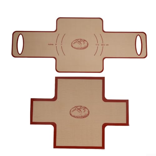 2 forros de silicona para pan sin diseño para hornear y limpiar sin esfuerzo (rojo)