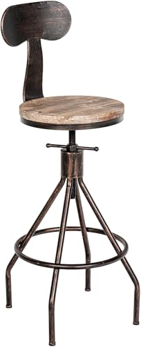 CLP Barhocker Hanam im Industrial-Look I Höhenverstellbarer Barhocker mit...