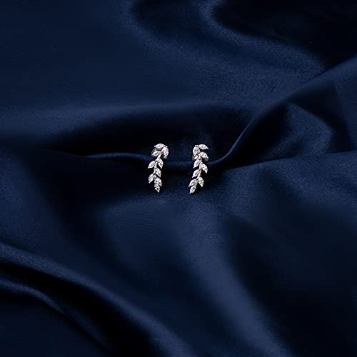 925 Sterling Silver Ear Crawler Earrings Leaf Star Heart Ear Climber Earrings Hypoallergenic Stud Earrings for Women Cartilage Jewelry2