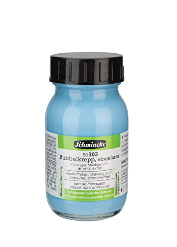 Schmincke - Liquid frisket coloured, 100 ml, 50 303055, colourless masking liquid for opaque areas of paintings on watercolour paper, ammonia-free