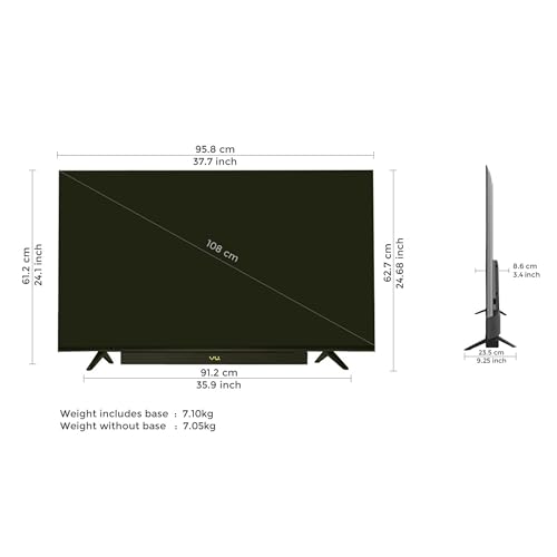 Image of Vu 108cm (43 inches) Vibe Series QLED 4K Google TV 43VIBE24 (Black)