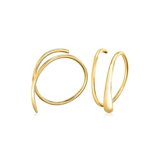 Pure Collection by Ross-Simons 14kt Yellow Gold Endless Teardrop Wire Drop Earrings