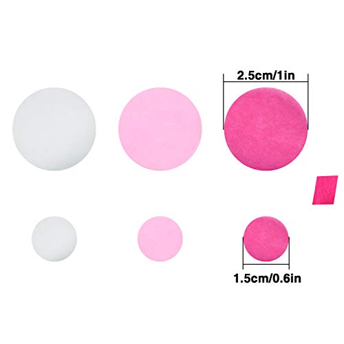 Image of TecUnite Pink Rose Red Confetti Round Tissue Paper Table Confetti Dots for Wedding Birthday Party Decoration Arts Craft DIY Scrapbooking, 1.76 oz (1.5 cm Plus 2.5 cm)