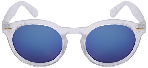 Round P3 Style Sunglasses with Color Mirrored Lens 32135-REV2