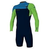 Doppio collo super sigillato O\'Neill Mens Hammer 2mm Chest Zip Long Sleeve Shorty Wetsuit 4928 - Abyss/Dayglo/Ocean ONeill Mens Size - MS