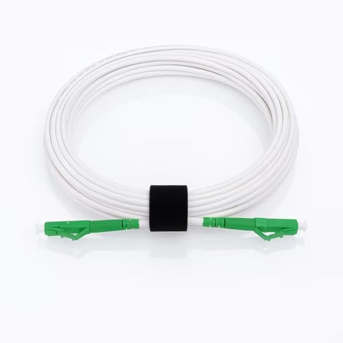 3. Bild von Elfcam® - 10m LWL Glasfaser-Kabel LC/APC auf LC/APC Stecker, Kompatibel mit Deutscher Telekom, Simplex 9/125μm Patchkabel, Lichtwellenleiter LSZH, Weiß, 10 Meter 10M