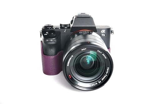 Demi-coque Sony A7R M2 cuir violet pour eviter les rayures boitier
