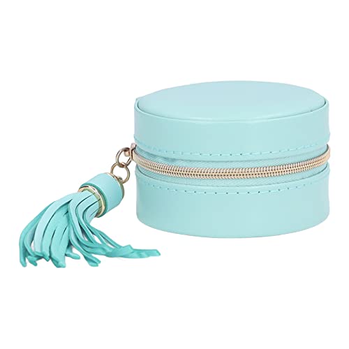 Bonace Kleines Reise-Schmuckkästchen, tragbares Reise-Schmuckkästchen, langlebige Partitionsaufbewahrung, kompaktes Leder mit Reißverschluss für Armbänder Cover