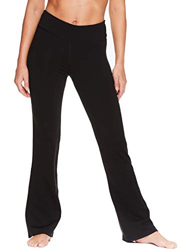 Zexxxy Inner Pocket Yoga Pants 4 Way Stretch Tummy Control Workout Running Pants, Long Bootleg Flare Pants Dark Size Small Black