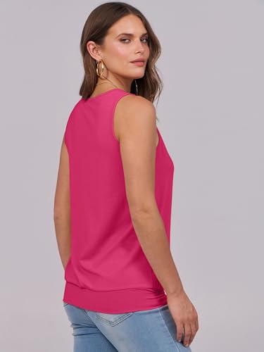 Image of ANRABESS Women Tank Tops Summer V Neck Sleeveless Casual Loose Fit Cute Cami Basic T Shirts Solid Tees 2026 Trendy Outfits