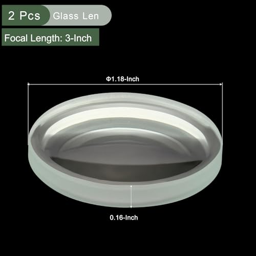 Image of YOKIVE 2 Pcs Double Concave Lens, Clear Glass Optical Lenses | Make Telescope, Great for Photography, Optical Instruments Use (Clear, 75mm Focal Length)