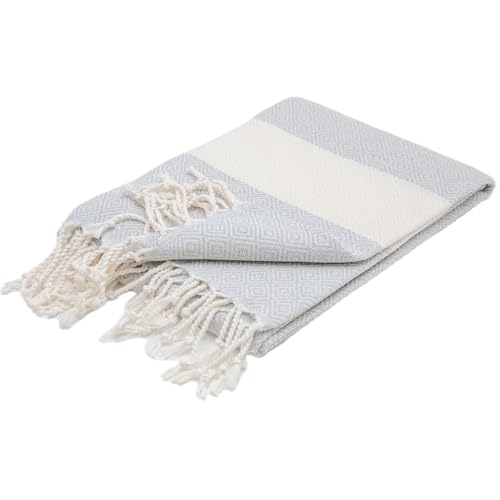 Eternique Art Serviette de Hammam Turque 100x200 cm (Gris argenté)