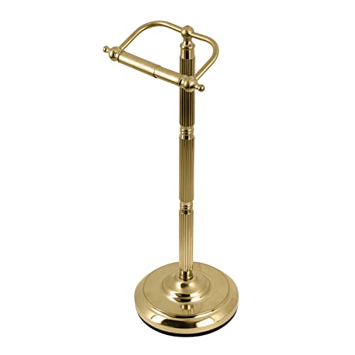 Kingston Brass CC2107 Georgian Freestanding Toilet Paper Holder, Brushed Brass 21.5 x 8.38 x 7.5