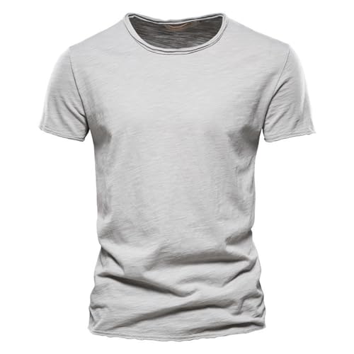 T-shirt running homme respirant en coton doux à col rond pour un style mode et confortable