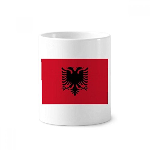Mug Albanie en céramique blanche de 350 ml avec porte-stylo intégré pour bureau