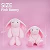WEIGEDU Pink Rabbit Bunny Stuffed Animal Plush Toys with Floppy Ears & Heart Print for Lover, Kids, Boys, Girls, Babies - Perfect Birthday Nursery Decor Easter Christmas Bedtime Gift