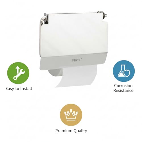 Image of Force Toilet Paper Roll Holder for Bathroom and Kitchen, Stainless Steel Toilet Paper Holder in Bathroom, Toilet Tissue Roll Holder for Bathroom, Toilet roll Stand Bathroom Accessories (2)