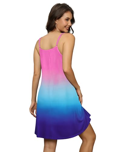 Image of elescat Womens Summer Dresses Spaghetti Strap V Neck Casual Sleeveless Sundress Beach Cover Ups with Pockets 2026