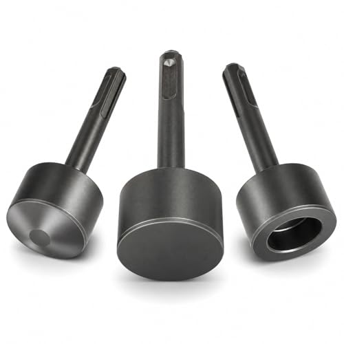 SDS Plus Ground Rod Driver, Flat Hammer, Nail Puncher– Hammer Drill Attachment for Driving Ground Rods, Rebar and Steel Rods