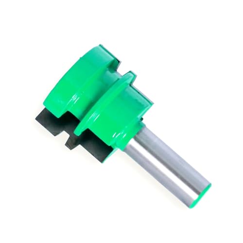 1 pieza de 1/2 vástago medio Reversible pegamento Junta Router Bit carpintería cincel cortador herramienta 1-1/2 pulgadas de diámetro, punta de carburo