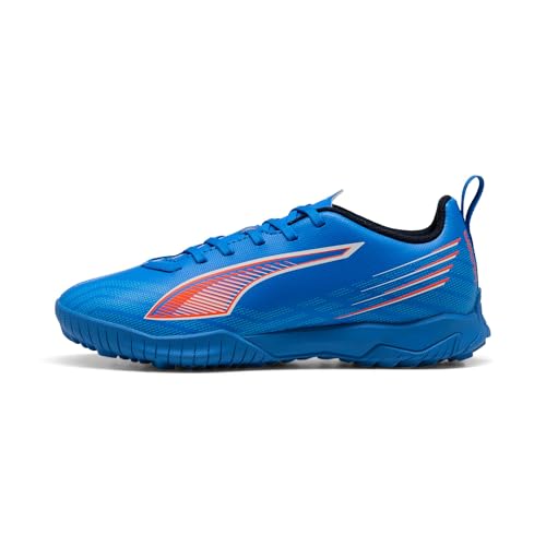 PUMA Ultra 6 Play Tt Jr voetbalschoen voor kinderen, uniseks, Ultra Blue PUMA Wit Gloeiend Rood, 38.5 EU