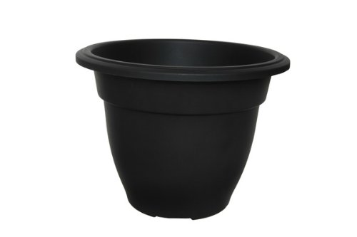 Whitefurze G03R55 55cm Round Bell Planter - Black