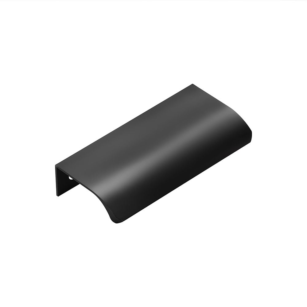Milano Black Finger Pull Bathroom Furniture Drawer Cupboard Cabinet Handles - Pack Of 1