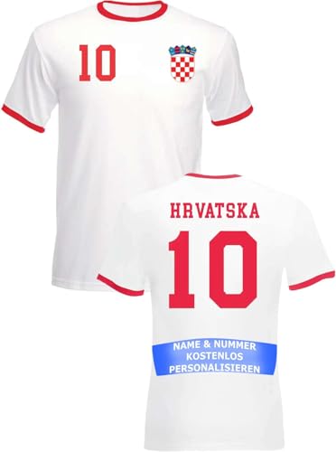 Herren T-Shirt Kroatien Trikot WM 2026 Personalisiert mit eigenem Namen +...
