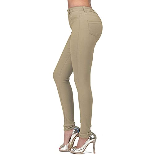 WUAI-Women Stretch Jeggings with Pockets High Wasit Pull-On Stretchy Slim Fit Skinny Jeans Pencil Denim Pants Tights3