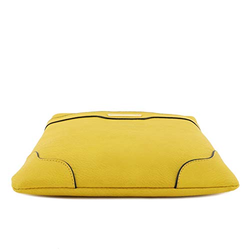 Image of Medium Size Solid Modern Classic Crossbody Bag with Gold Plate