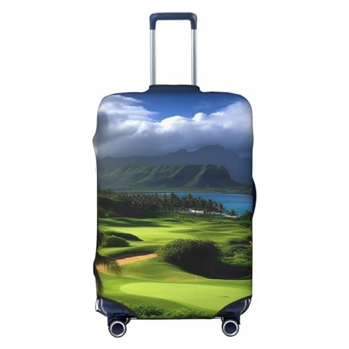OUSIKA Travel Luggage Cover Elastic Suitcase Cover with Invisible zipper Scenic Hawaii Golf Tropical Washable Suitcase Protector Cute Anti Scratch Luggage Protector for 18-31 inch Suitcase