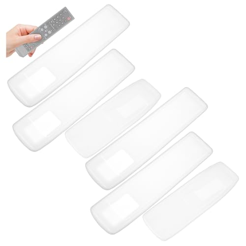 IWOWHERO Funda Protectora Transparente para Control Remoto de TV y Aire Acondicionado Silicona Suave Antipolvo 6 Piezas 4 para TV F y 2 para Aire Acondicionado Fácil Limpieza Uso