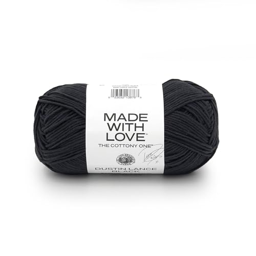 Image of Lion Brand Yarn Made with Love The Cottony One Yarn for Crocheting, Knitting, and Crafts, Dustin Lance Blac, 1 Pack