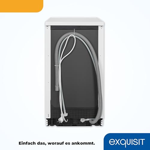 Exquisit Geschirrspüler GSP9309-030E weiss | Geschirrspüler 45 cm unterbaufähig und freistehend | 9 Maßgedecke | LED | Spülmaschine 45 cm freistehend