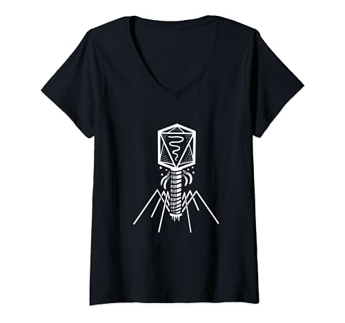 Mujer Biologa Microbiologa Ingeniera gentica Bacterifagos Camiseta Cuello V