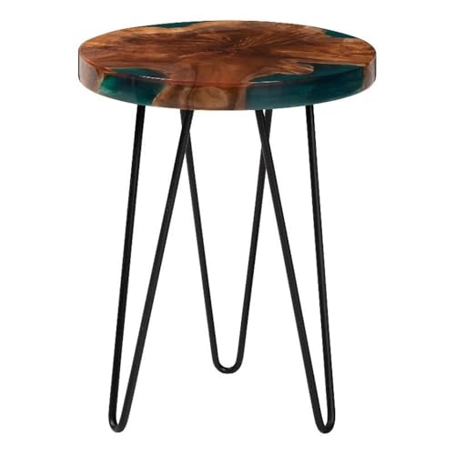 bali & pari ANAN Teak Wood Epoxy Resin End Table