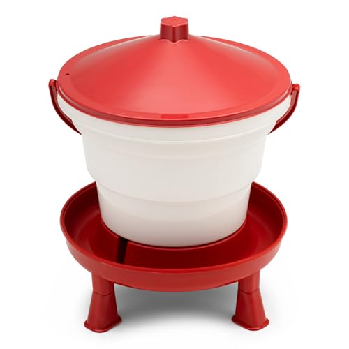 Agrarzone Abreuvoir pour volaille 15 litres avec Pieds - Abreuvoir Robuste pour Poules avec poignée de Transport - Alimentation en Eau Automatique - Abreuvoir...