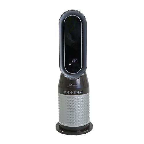 JSH Bladeless Heating Fan | Oscillating 2000W Tower Air Fan Heater with Remote Control | 2 Heating Modes & Neutral Mode | 12 Hour Timer | Quiet Energy Efficient DC Motor | LED Light