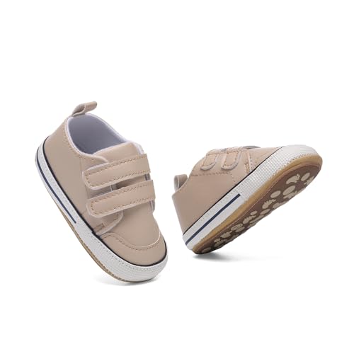 Image of Clowora Baby Boys Girls Shoes Non-Slip Rubber Sole Sneakers Infant First Walking Toddler Crib Shoes Newborn Loafers Flats.