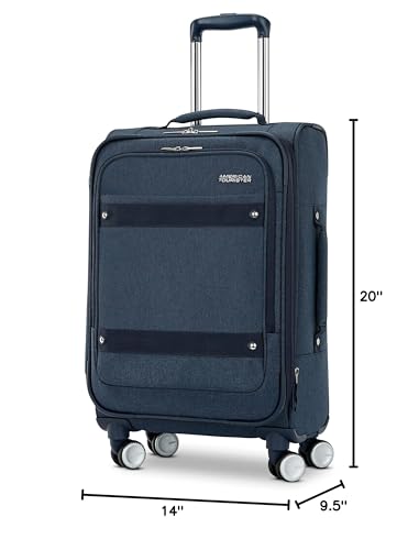 American Tourister 140727-1598 Whim Softside Expandable Luggage With Spinners, Navy Blue, Carry On thumb #7