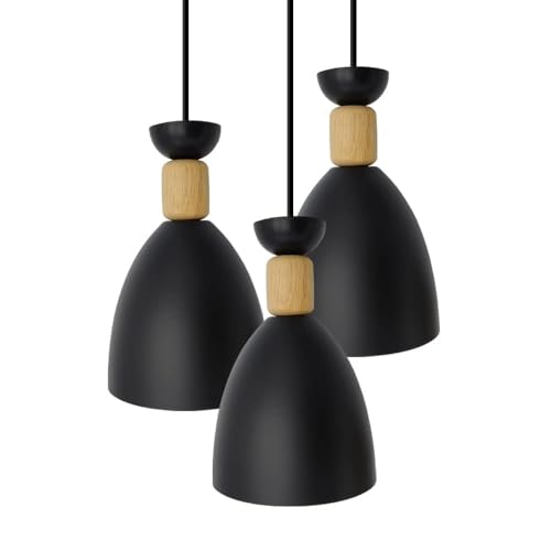 Image of DarkVision Black Hanging Lights for Living Room /Pendant Lights for Ceiling /Hanging Lamps for Home Decoration /Decorative Hanging Lights,Metal (Without Bulb) (HL Black Tripple)