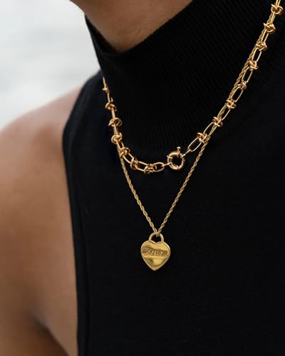 18K Gold Plated Choker Necklaces for Women Fashion Snake Chain Dainty Leaf Coffee Bean Love Knot Link Chain Choker Necklace2