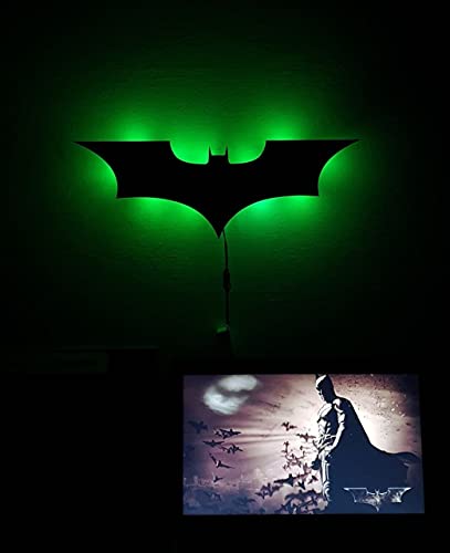 Image of AD INFINITUM LED Wall Lamp, Comic Lover, Bat Cave, Night Lamp, for Gift, Kids Room, Gaming Setup, Gaming Room, Man Cave with Mobile App Support (Dark Knight Multicolor)